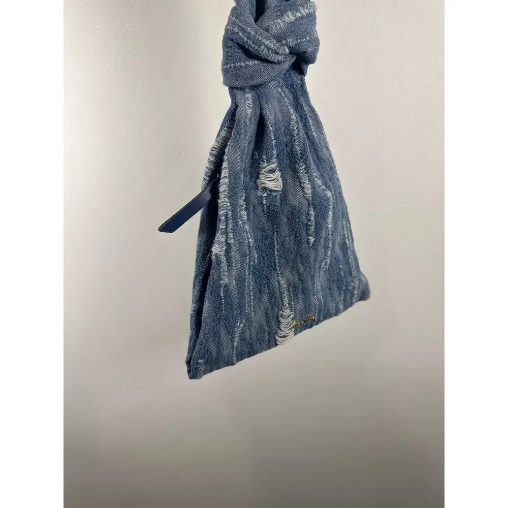 Dolce Vita Distressed Denim Knot Wristlet Pouch, OS